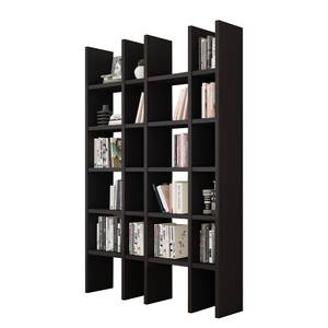 Boekenkast Emporior XIII crèmewit - Eikenhouten zwartbruin look - Breedte: 145 cm