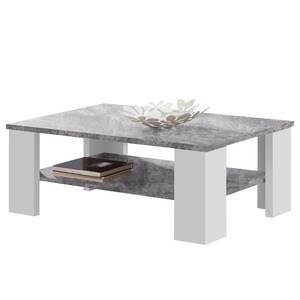 Tavolino da salotto Lono Effeto cemento / Bianco