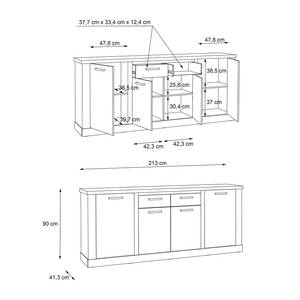 Dressoir Moro II Artisan eikenhouten look/grijs