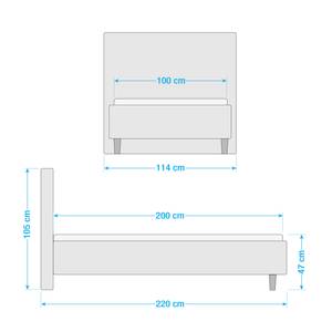 Gestoffeerd bed Ava Grijs - 100 x 200cm