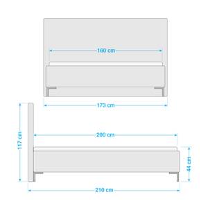 Gestoffeerd bed Martu Antraciet - 160 x 200cm