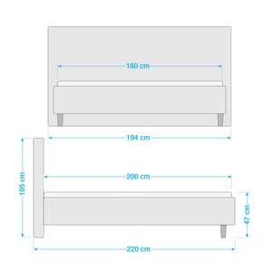 Gestoffeerd bed Ava Antraciet - 180 x 200cm