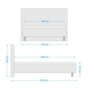 Gestoffeerd bed Ava Antraciet - 140 x 200cm