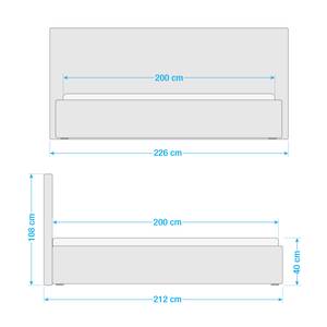 Gestoffeerd bed Sina Antraciet - 200 x 200cm