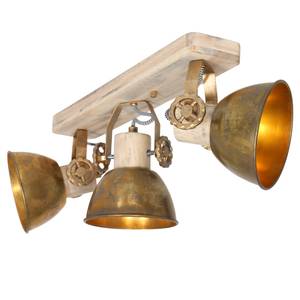 Plafondlamp Gearwood I aluminium/massief eikenhout - 4 lichtbronnen