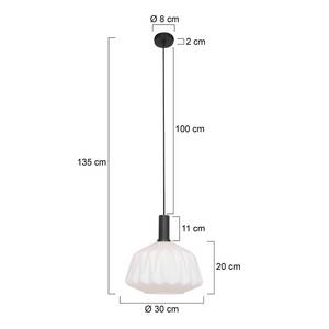 Pendelleuchte Verre Nervuré III Milchglas / Aluminium - 1-flammig