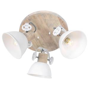 Plafondlamp Gearwood VI aluminium/massief eikenhout - 3 lichtbronnen