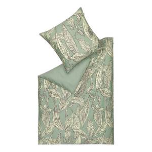 Parure de lit Emma Satin - Vert - 135 x 200 cm + oreiller 80 x 80 cm