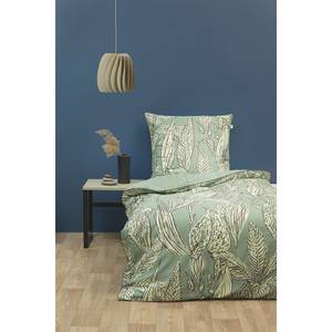 Parure de lit Emma Satin - Vert - 135 x 200 cm + oreiller 80 x 80 cm