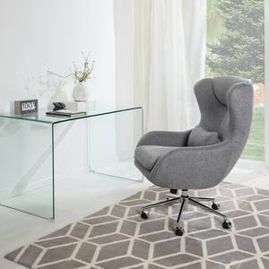 Chaise de bureau massant Barnard (avec fonction massage) Tissu / Métal - Gris clair / Chrome