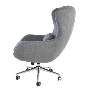 Chaise de bureau massant Barnard (avec fonction massage) Tissu / Métal - Gris clair / Chrome