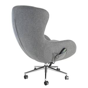 Chaise de bureau massant Barnard (avec fonction massage) Tissu / Métal - Gris clair / Chrome