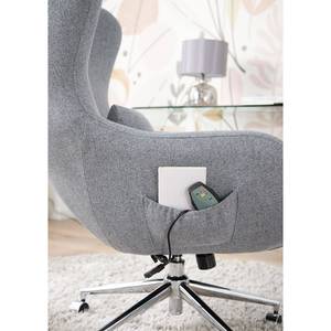 Chaise de bureau massant Barnard (avec fonction massage) Tissu / Métal - Gris clair / Chrome