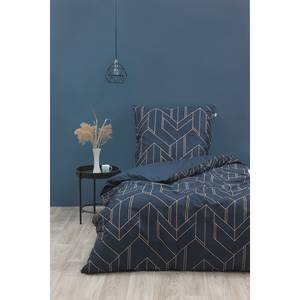 Parure de lit Anouk Satin - Bleu - 155 x 220 cm + oreiller 80 x 80 cm