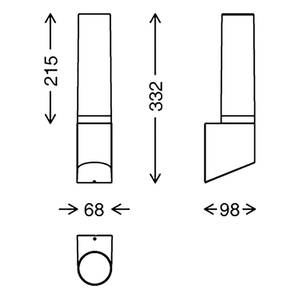 Wandleuchte Bristol Polycarbonat / Eisen - 1-flammig - Schwarz