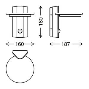 Wandleuchte Bern II Polycarbonat / Eisen - 1-flammig - Schwarz