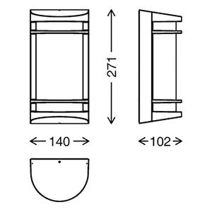 Applique murale Kiel Polycarbonate / Fer - 1 ampoule - Argenté