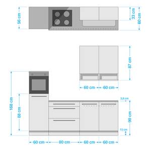 Küchenzeile Malin Hellgrau / Beton Dekor - Mit Elektrogeräten