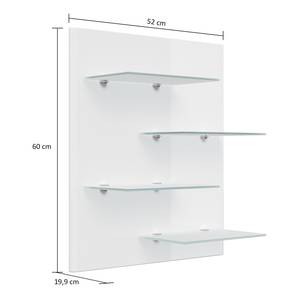 Open wandkast Elite hoogglans wit - Hoogglans wit - Breedte: 52 cm