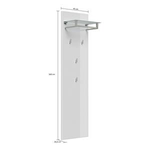 Porte-manteau mural Elite III Blanc brillant - Blanc brillant - Largeur : 45 cm