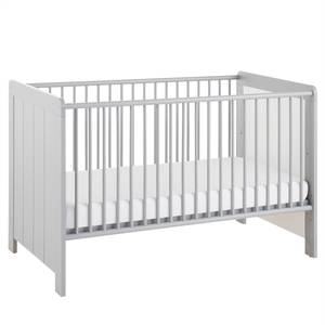 Babybed Nikola Grijs - Plaatmateriaal - Massief hout - 77 x 90 x 143 cm