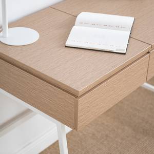 Bureau Neutra (ajustable en hauteur) - Imitation chêne / Blanc mat