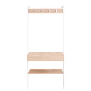 Bureau-garderobe-combinatie North eikenhouten look/mat wit