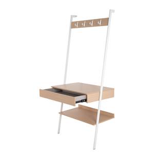 Bureau avec porte-manteaux North Imitation chêne / Blanc mat