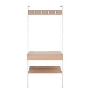 Bureau-garderobe-combinatie North eikenhouten look/mat wit