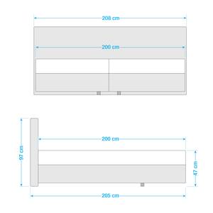 Lit boxspring Neil Anthracite - 200 x 200cm - D2 souple