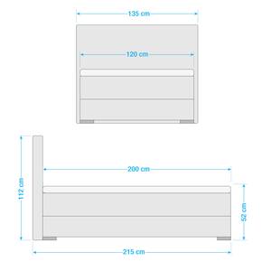 Boxspring Austin Zilver - 120 x 200cm - H2 zacht