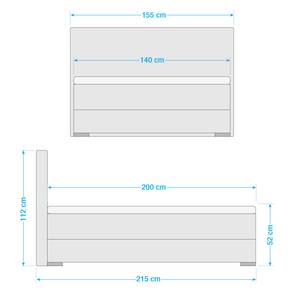 Boxspring Austin Zilver - 140 x 200cm - H2 zacht