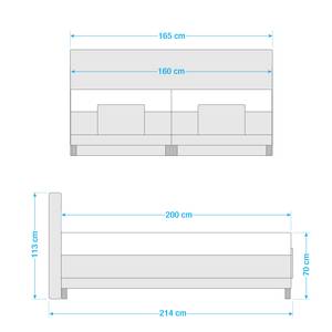 Lit boxspring Celina Marron foncé - 160 x 200cm - D2 souple