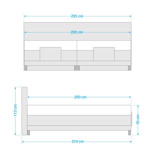 Boxspringbett Celina Schwarz - 200 x 200cm - H3