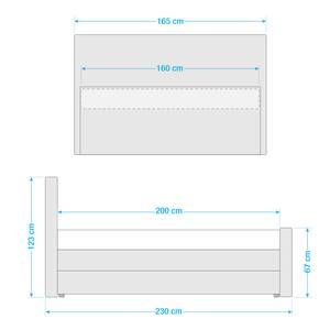 Boxspringbett Calina Schlamm - 160 x 200cm - H2