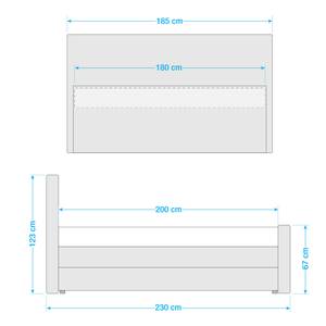 Boxspringbett Calina Anthrazit - 180 x 200cm - H3