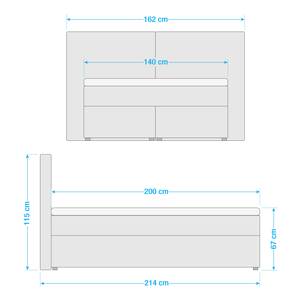 Boxspring Clark Zwart - 140 x 200cm - H3 medium