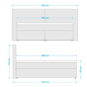 Lit boxspring Clark Argenté - 200 x 200cm - D3 medium