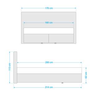 Boxspring Miro Antraciet - 160 x 200cm - H4 hard