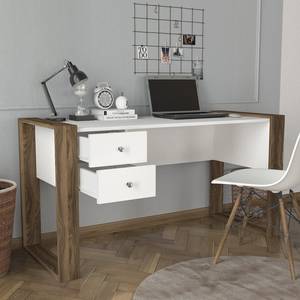 Bureau Bellac Blanc / Imitation noyer - Blanc / Imitation noyer