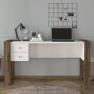 Bureau Bellac Blanc / Imitation noyer - Blanc / Imitation noyer