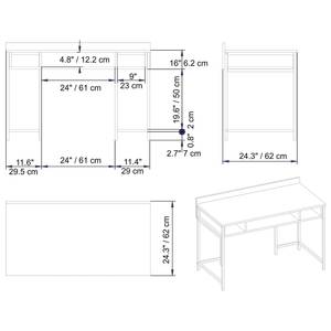 Bureau Andra witte marmeren look/goudkleurig - Wit imitatie marmer