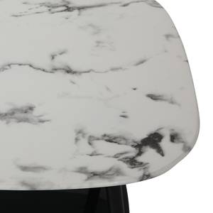 Bout de canapé Ladis Verre / Métal - Imitation marbre blanc / Noir