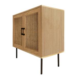 Kommode Kallista II Rattan / Echtholzfurnier - Beige / Paulownia