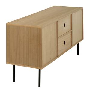 Meuble TV Kallista Rotin / Placage en bois véritable - Beige / Paulownia