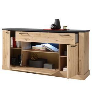 Dressoir Nanda I Artisan eikenhouten look/zwarte eikenhouten look