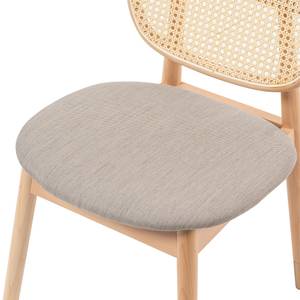 Chaises Coy (lot de 2) Rotin et tissu / Hêtre massif - Cappuccino