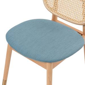 Sedia per sala da pranzo Coy (2) Rattan e tessuto / Faggio massello - Blu jeans