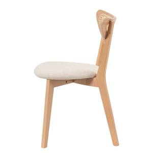 Chaises Danny (lot de 2) Rotin et tissu / Hêtre massif - Rotin et crème / Hêtre