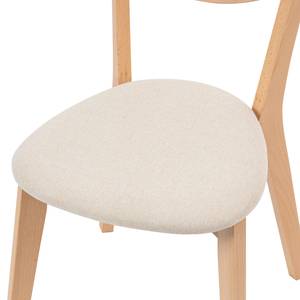 Chaises Danny (lot de 2) Rotin et tissu / Hêtre massif - Rotin et crème / Hêtre